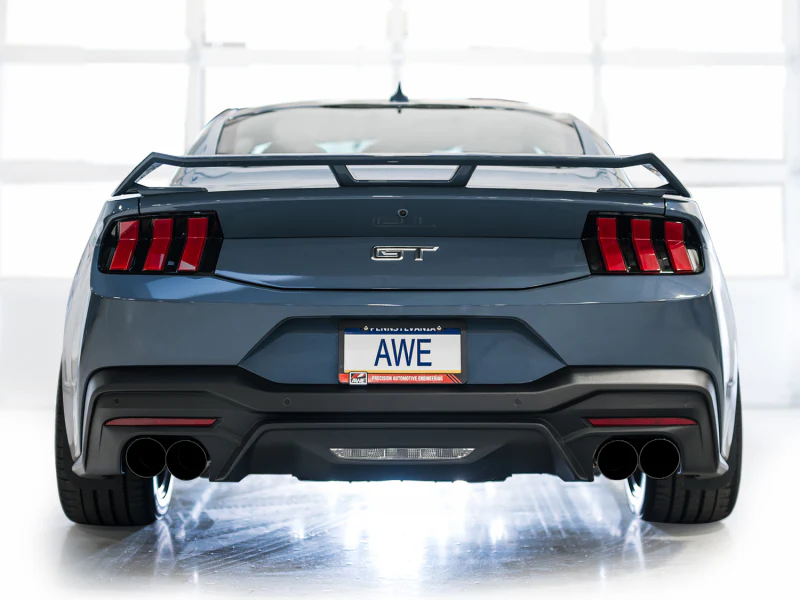 AWE 2024 Ford Mustang GT Fastback S650 RWD Track Edition Cat-Back Exhaust w/ Quad Diamond Black Tips - Image 3