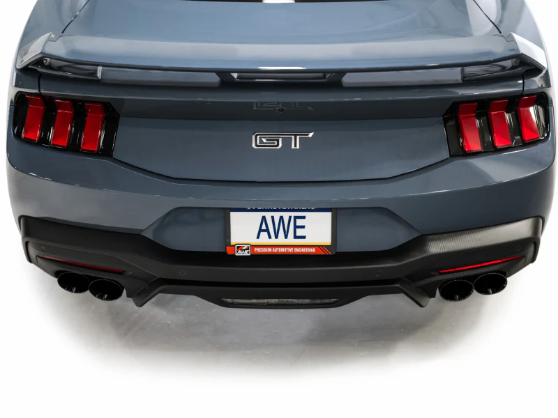 AWE 2024 Ford Mustang GT Fastback S650 RWD Track Edition Cat-Back Exhaust w/ Quad Diamond Black Tips - Image 4