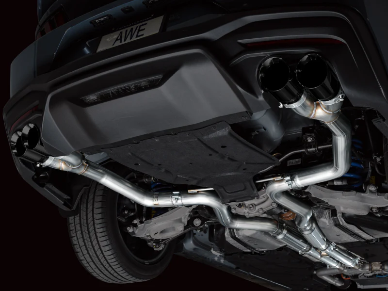 AWE 2024 Ford Mustang GT Fastback S650 RWD Track Edition Cat-Back Exhaust w/ Quad Diamond Black Tips - Image 5
