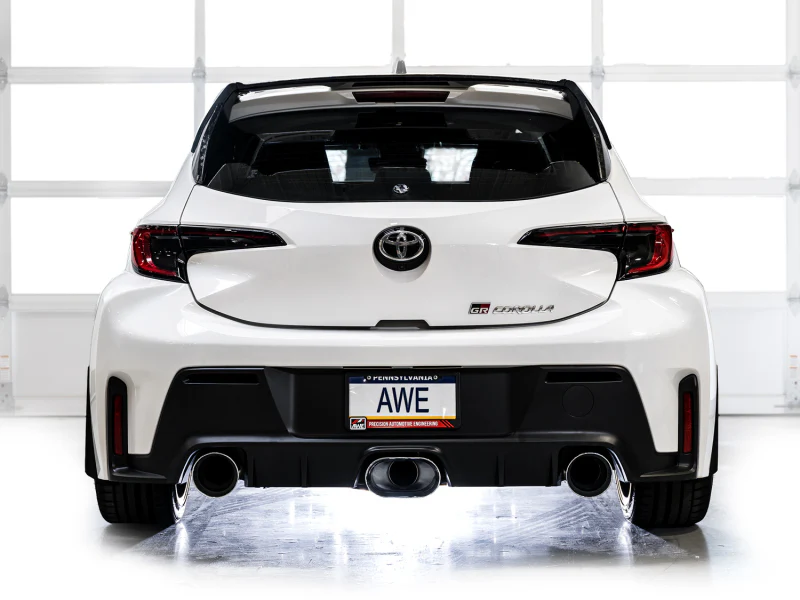 AWE Tuning 23-24 Toyota GR Corolla Touring Edition Cat-Back Exhaust - Chrome Silver Tips - Image 2