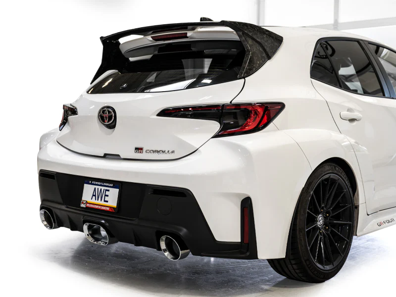 AWE Tuning 23-24 Toyota GR Corolla Touring Edition Cat-Back Exhaust - Chrome Silver Tips - Image 3