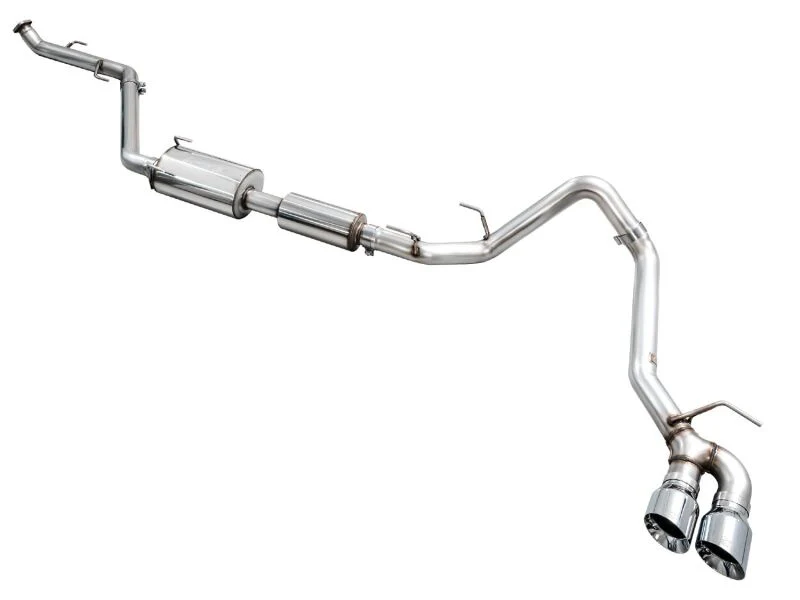 AWE Tuning Exhaust for 4th Gen Toyota Tacoma Dual Chrome Silver Tips - Image 2