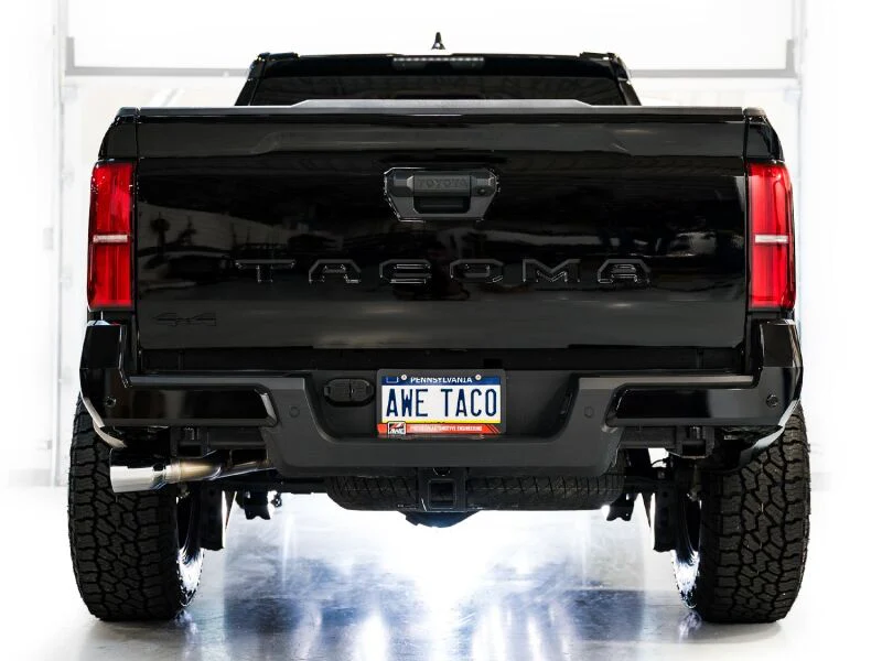 AWE Tuning Exhaust for 4th Gen Toyota Tacoma Dual Chrome Silver Tips - Image 3