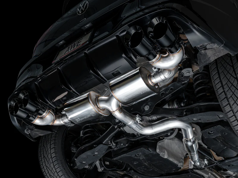 AWE Tuning MK8 Volkswagen Golf R 3in Touring Edition Quad Exhaust - Diamond Black Tips - Image 10