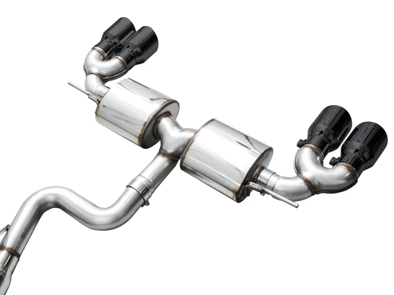 AWE Tuning MK8 Volkswagen Golf R 3in Touring Edition Quad Exhaust - Diamond Black Tips - Image 12