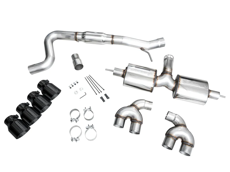 AWE Tuning MK8 Volkswagen Golf R 3in Touring Edition Quad Exhaust - Diamond Black Tips - Image 14