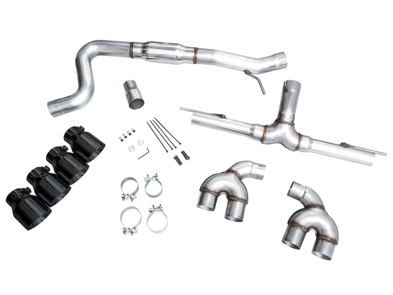 AWE Tuning MK8 Volkswagen Golf R 3in Track Edition Quad Exhaust - Diamond Black Tips - Image 11