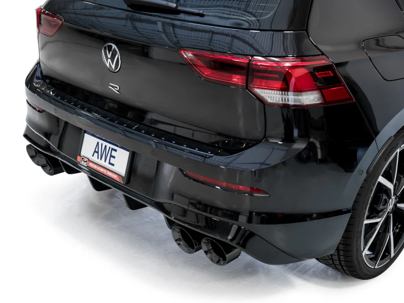 AWE Tuning MK8 Volkswagen Golf R 3in Track Edition Quad Exhaust - Diamond Black Tips - Image 2