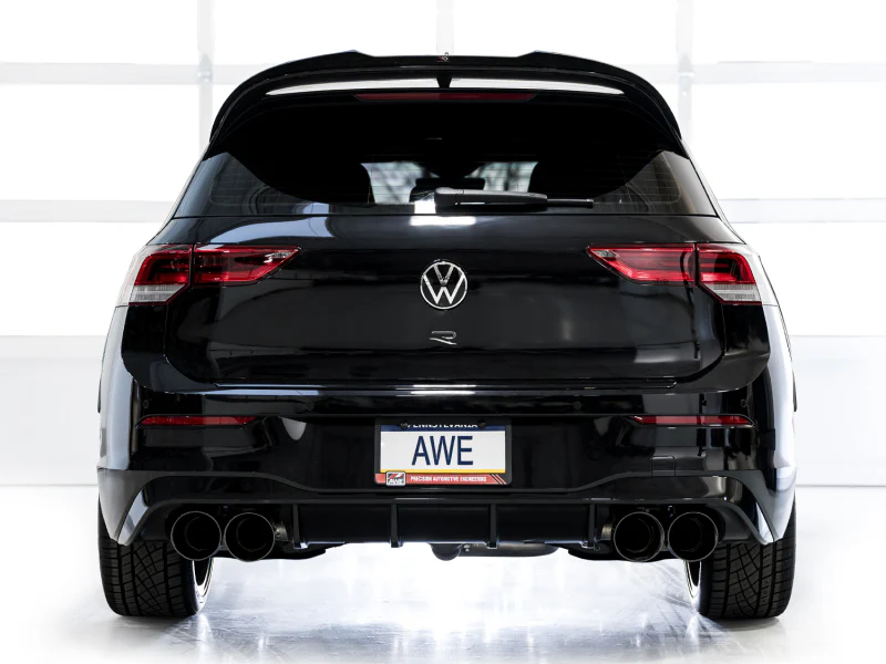 AWE Tuning MK8 Volkswagen Golf R 3in Track Edition Quad Exhaust - Diamond Black Tips - Image 4