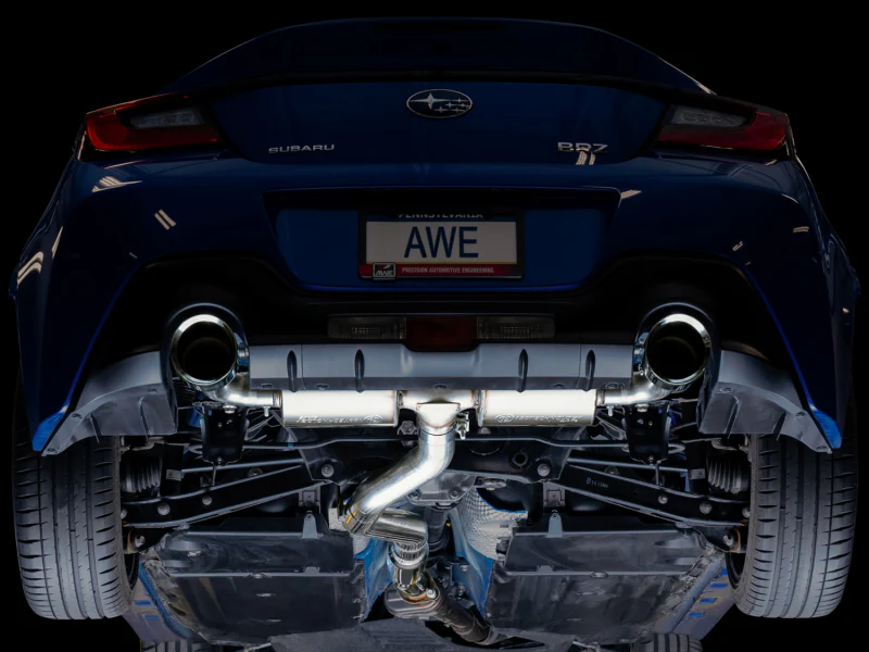 AWE Tuning Subaru BRZ/ Toyota GR86/ Toyota 86 Touring Edition Cat-Back Exhaust- Chrome Silver Tips - Image 5