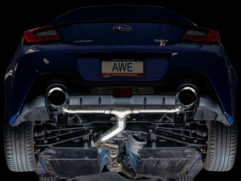 AWE Tuning Subaru BRZ/ Toyota GR86/ Toyota 86 Track Edition Cat-Back Exhaust- Chrome Silver Tips - Image 12