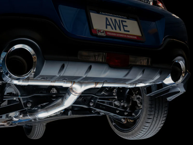 AWE Tuning Subaru BRZ/ Toyota GR86/ Toyota 86 Track Edition Cat-Back Exhaust- Chrome Silver Tips - Image 13