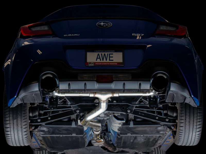 AWE Tuning Subaru BRZ / Toyota GR86 / Toyota 86 Track Edition Cat-Back Exhaust- Diamond Black Tips - Image 4