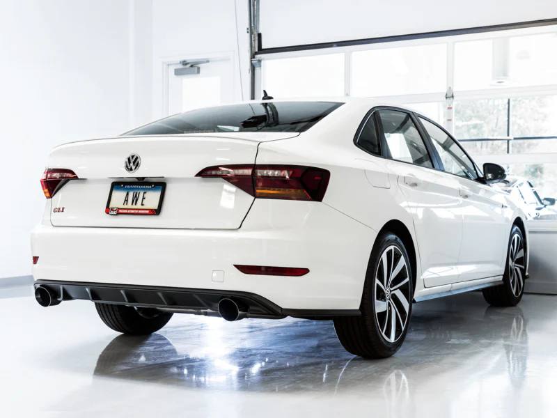 AWE Tuning 18-21 Volkswagen Jetta GLI Mk7 Touring Exhaust - Diamond Black Tips (Fits High-Flow DP) - Image 3