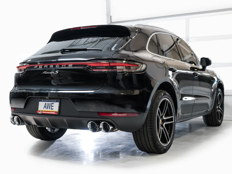 AWE Tuning 19-21 Porsche Macan 3.0T/2.9TT Touring Edition Cat-Back Exhaust w/ Chrome Silver Tips - Image 8