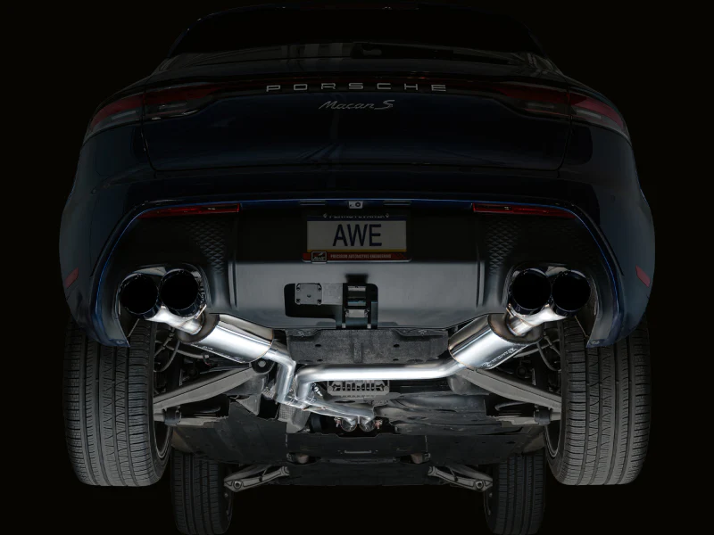 AWE Tuning 19-21 Porsche Macan 3.0T/2.9TT Touring Edition Cat-Back Exhaust w/ Diamond Black Tips - Image 4