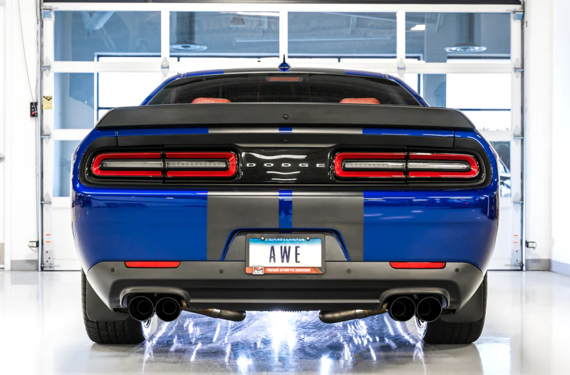 AWE Tuning 2017+ Challenger 5.7 Touring Edition Exhaust - Non-Resonated - Diamond Black Quad Tips - Image 3