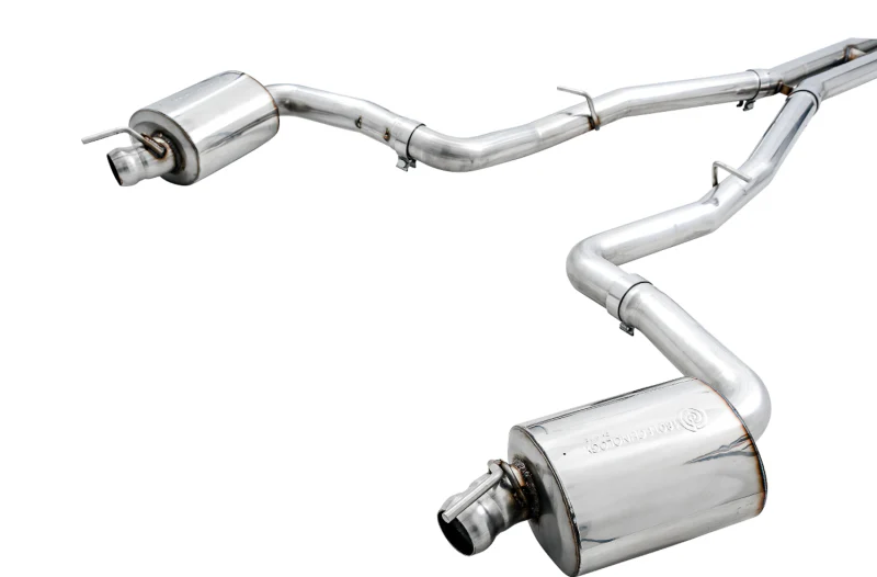 AWE Tuning 2017+ Challenger 5.7L Touring Edition Exhaust - Non-Resonated - Chrome Silver Quad Tips - Image 4