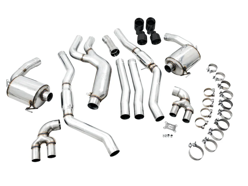 AWE Tuning 2019+ BMW M340i (G20) Resonated Touring Edition Exhaust - Quad Diamond Black Tips - Image 11