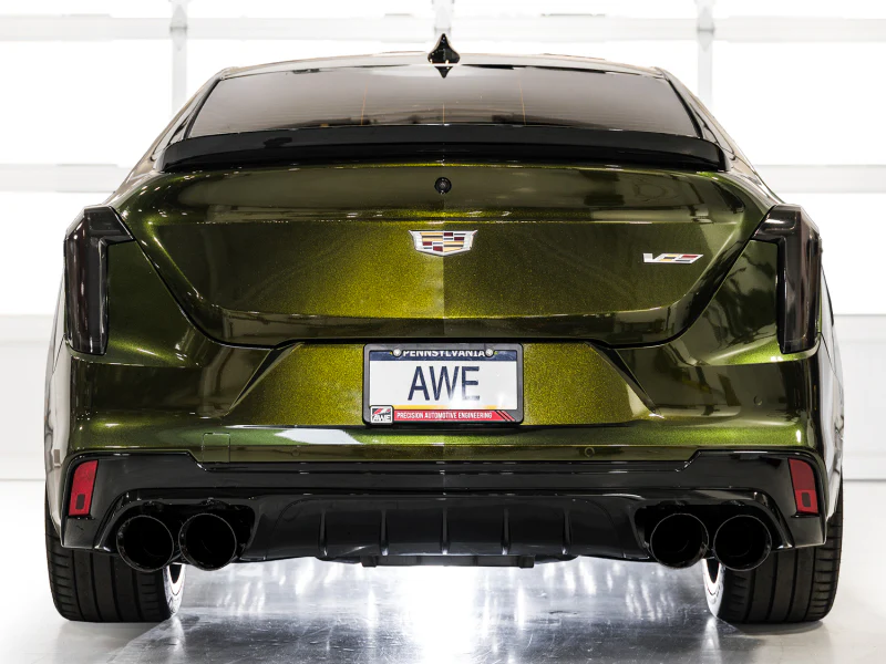 AWE Tuning 2021+ Cadillac CT4-V Blackwing SwitchPath Exhaust - Diamond Black Tips - Image 2