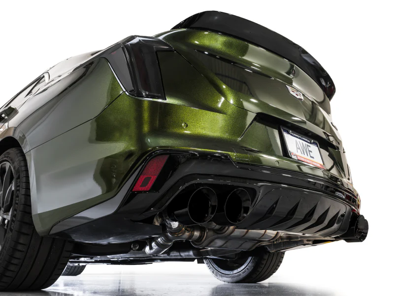 AWE Tuning 2021+ Cadillac CT4-V Blackwing SwitchPath Exhaust - Diamond Black Tips - Image 6