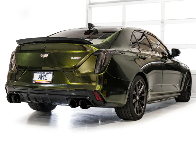 AWE Tuning 2021+ Cadillac CT4-V Blackwing SwitchPath Exhaust - Diamond Black Tips - Image 9