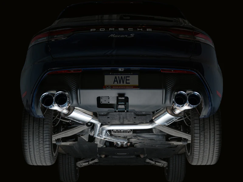 AWE Tuning 2022+ Porsche Macan 2.9TT Touring Edition Cat-Back Exhaust w/ Chrome Silver Tips - Image 3