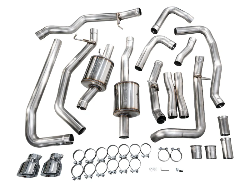 AWE Tuning 2025+ RAM 1500 RHO 3.0 I6 TT 0FG Dual Rear Exit Cat-Back Exhaust - Chrome Silver Tips - Image 8