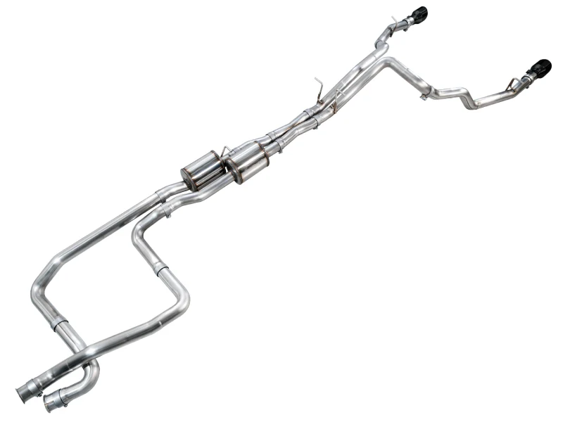 AWE Tuning 2025+ RAM 1500 RHO 3.0 I6 TT 0FG Dual Rear Exit Cat-Back Exhaust - Diamond Black Tips - Image 10