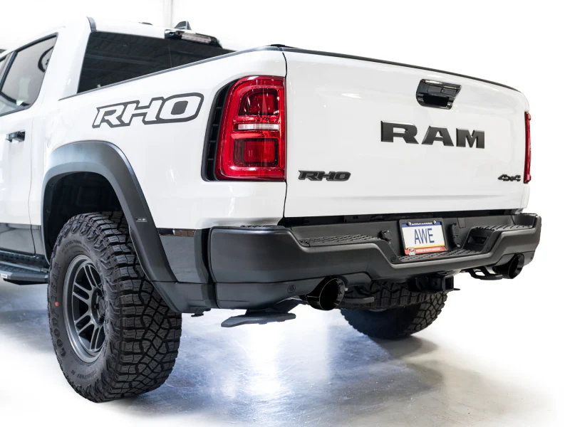 AWE Tuning 2025+ RAM 1500 RHO 3.0 I6 TT 0FG Dual Rear Exit Cat-Back Exhaust - Diamond Black Tips - Image 2