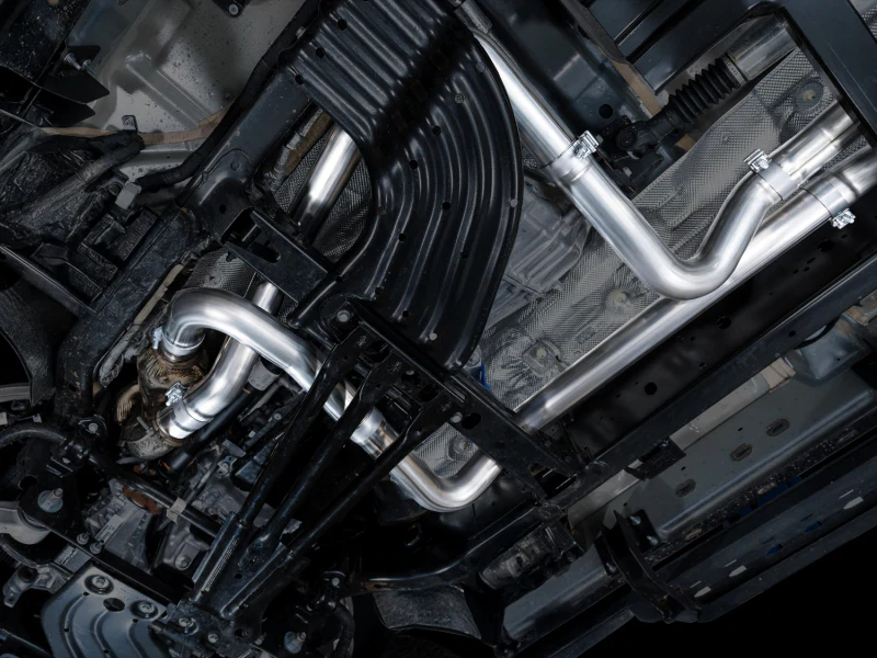 AWE Tuning 2025+ RAM 1500 RHO 3.0 I6 TT 0FG Dual Rear Exit Cat-Back Exhaust - Diamond Black Tips - Image 5