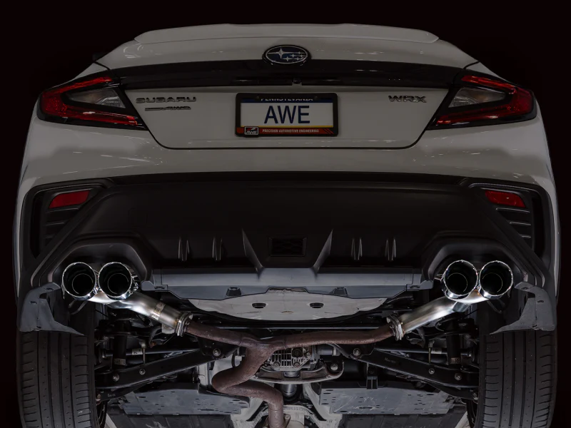 AWE Tuning 22-25 Subaru VB WRX Track Edition Axle-Back Exhaust - Chrome Silver Tips - Image 3