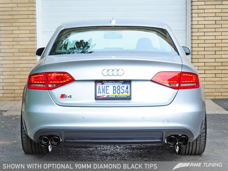 AWE Tuning Audi B8.5 S4 3.0T Track Edition Exhaust - Diamond Black Tips (102mm) - Image 5