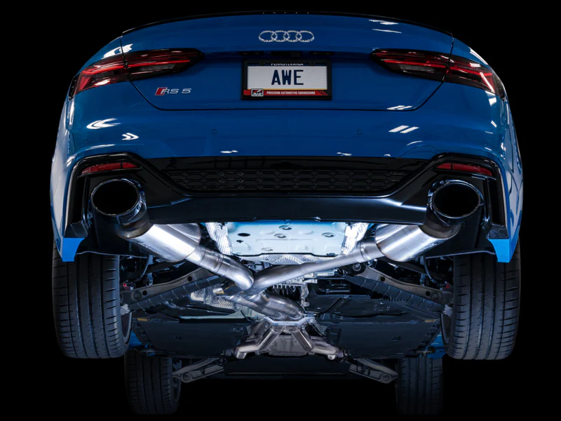 AWE Tuning Audi B9.5 RS 5 Coupe Non-Resonated Touring Edition Exhaust - RS-Style Diamond Black Tips - Image 3