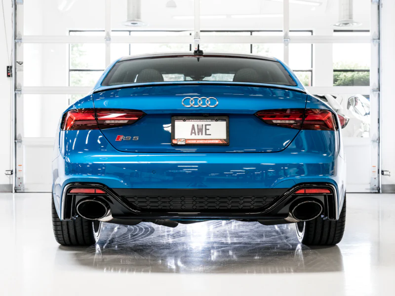 AWE Tuning Audi B9.5 RS 5 Coupe Non-Resonated Touring Edition Exhaust - RS-Style Diamond Black Tips - Image 4
