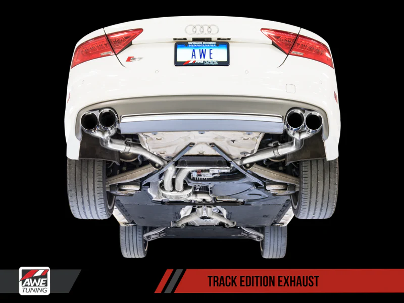 AWE Tuning Audi C7 / C7.5 S7 4.0T Track Edition Exhaust - Diamond Black Tips - Image 3