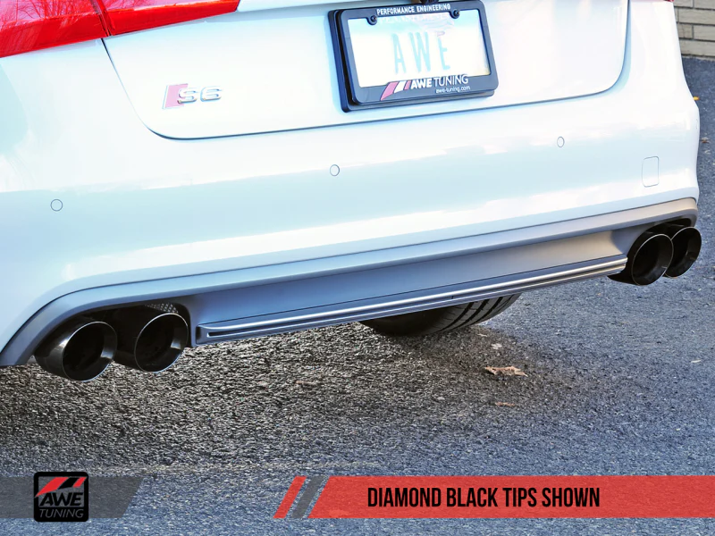 AWE Tuning Audi C7 / C7.5 S7 4.0T Track Edition Exhaust - Diamond Black Tips - Image 4