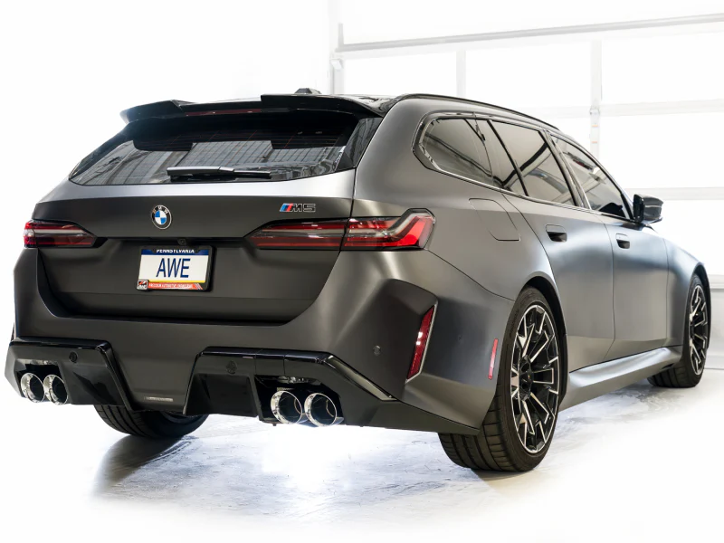 AWE Tuning BMW G90/G99 M5 Track Edition Cat-Back Exhaust - Chrome Silver Tips - Image 16