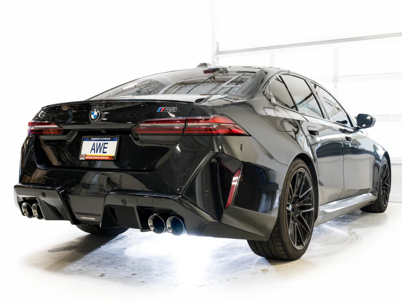 AWE Tuning BMW G90/G99 M5 Track Edition Cat-Back Exhaust - Chrome Silver Tips - Image 3