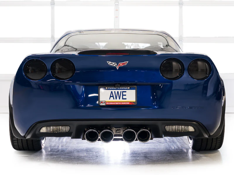 AWE Tuning C6 Chevrolet Corvette Z06/ZR1 Touring Edition Axle-Back Exhaust w/ Chrome Silver Tips - Image 4