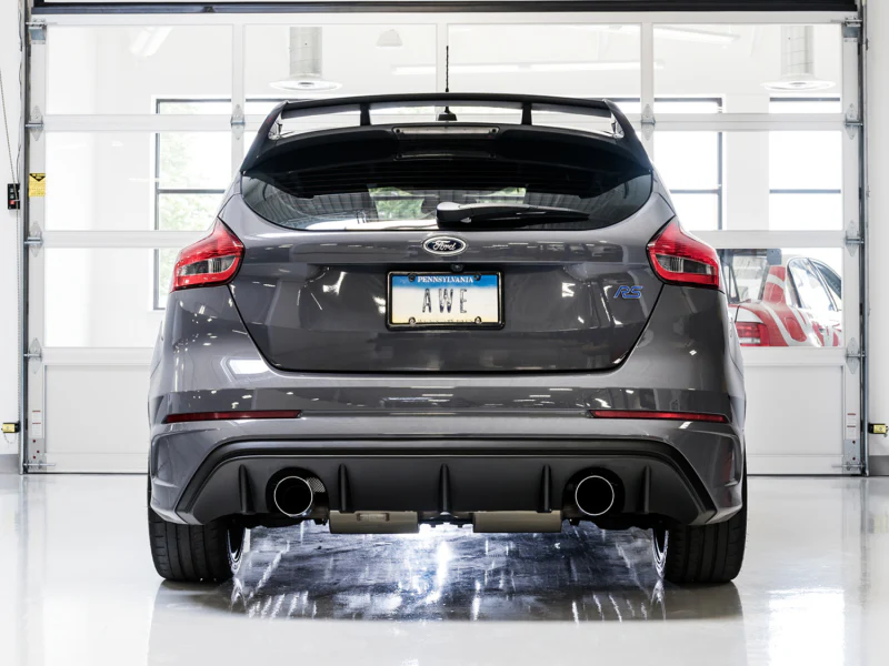 AWE Tuning Ford Focus RS Touring Edition Cat-Back Exhaust- Non-Resonated - Chrome Silver Tips - Image 2