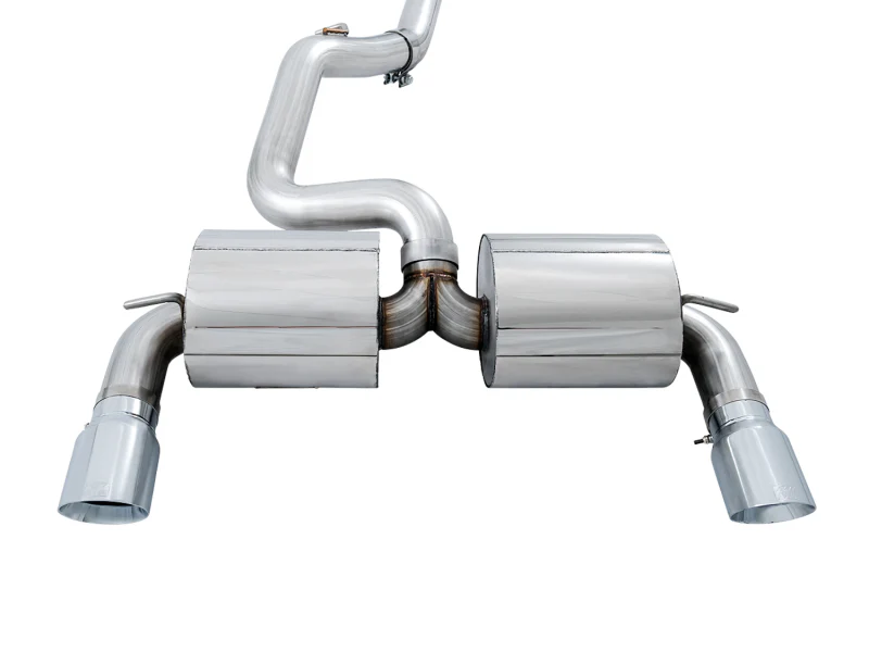 AWE Tuning Ford Focus RS Touring Edition Cat-Back Exhaust- Non-Resonated - Chrome Silver Tips - Image 4