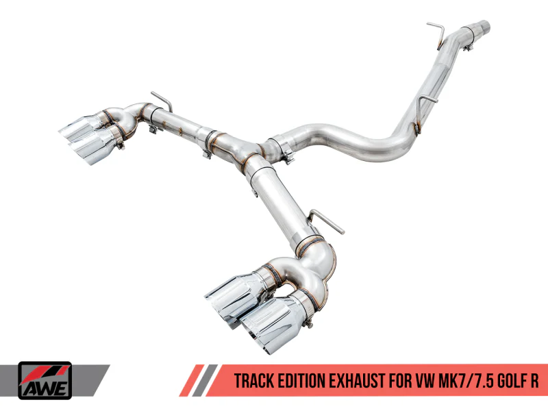 AWE Tuning MK7.5 Golf R Track Edition Exhaust w/Chrome Silver Tips 102mm - Image 2