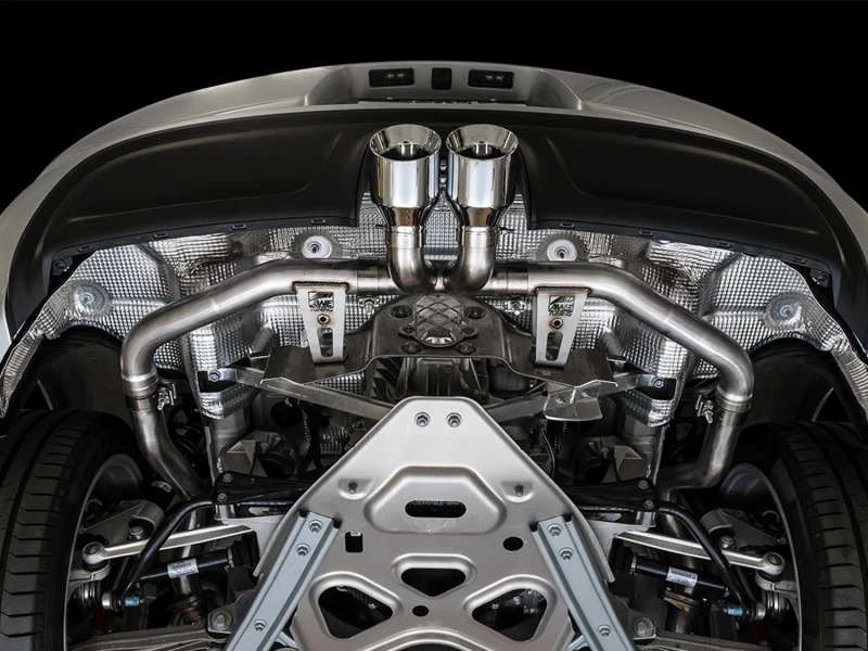 AWE Tuning Porsche 718 Boxster / Cayman Track Edition Exhaust - Chrome Silver Tips - Image 4