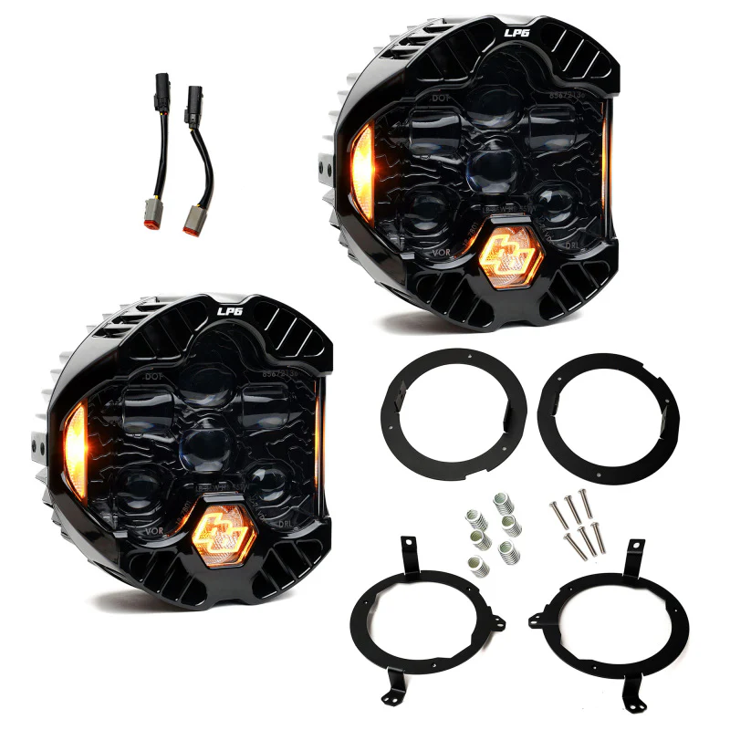 Baja Designs 18-25 Jeep Wrangler JL / 20-25 Gladiator JT DOT LP6 LED Headlight Kit - Amber - Image 2