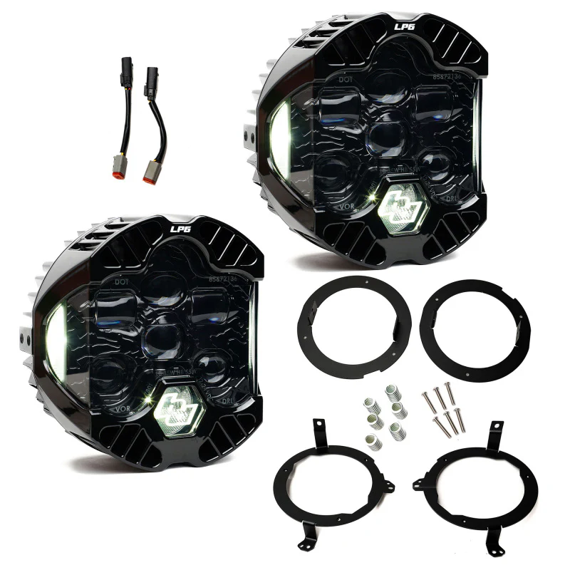 Baja Designs 18-25 Jeep Wrangler JL / 20-25 Gladiator JT DOT LP6 LED Headlight Kit - Clear/White - Image 2
