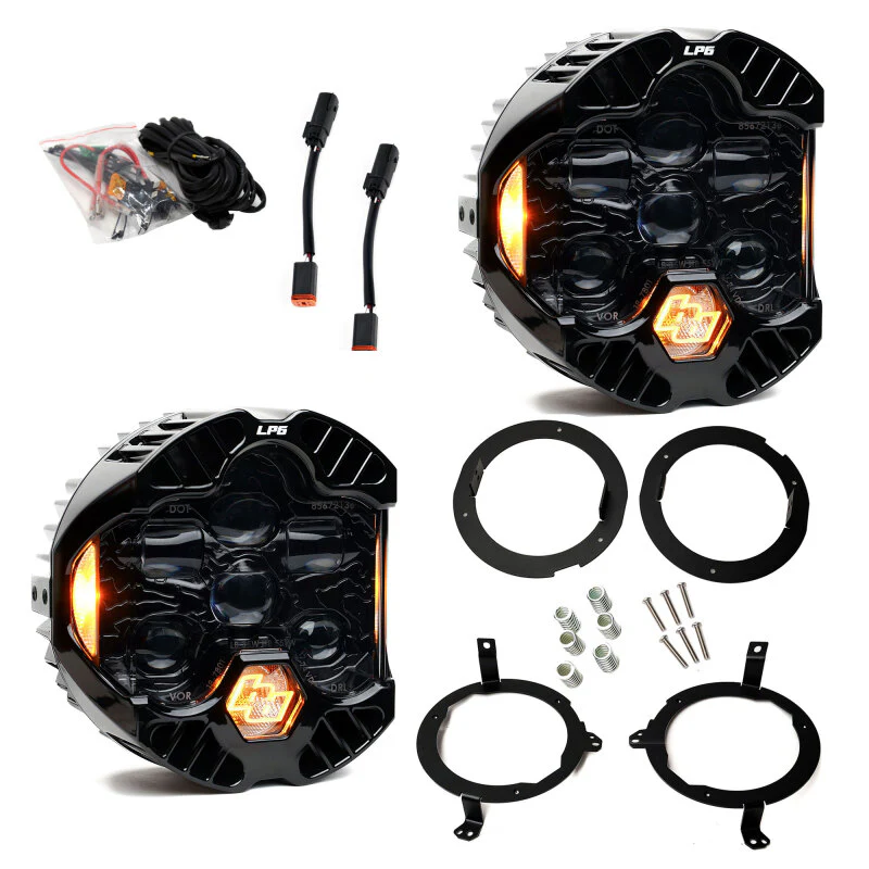 Baja Designs 18-25 Jeep Wrangler JL/20-25 Gladiator JT (w/Halogen) DOT LP6 LED Headlight Kit - Amber - Image 2