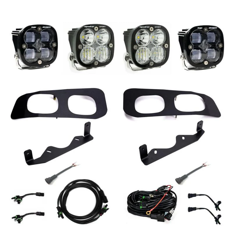 Baja Designs 2023+ Ford F250/F350 Super Duty Squadron SAE/Sport Fog Pocket Kit - Clear Toggle