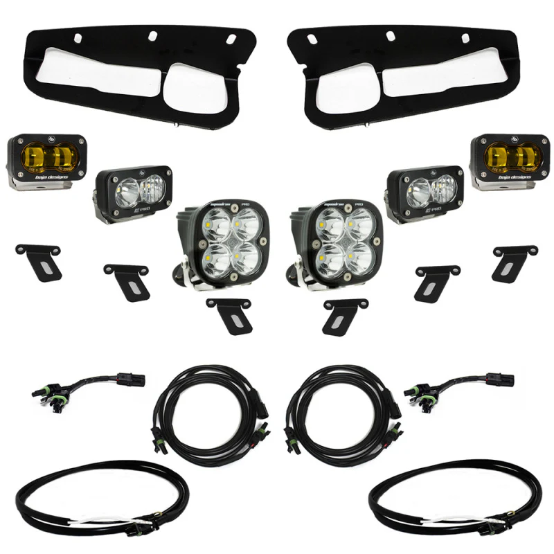 Baja Designs 21-22 Ford Bronco w/Steel Bumper S2 SAE Pro Fog Pocket Light Kit w/Upfitter - Amber - Image 2