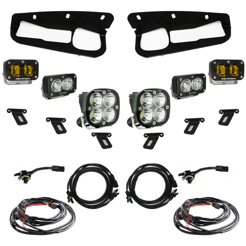 Baja Designs 21-22 Ford Bronco w/Steel Bumper S2 SAE Pro Fog Pocket Light Kit w/Upfitter - Amber - Image 4